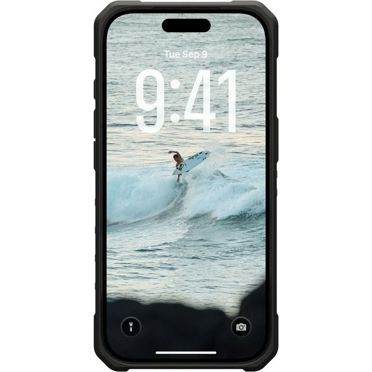 Handyhülle für iPhone 17 Pro, Urban Armor Gear Pathfinder Mag mit MagSafe, Olivgrün mit schwarzen Rahmen