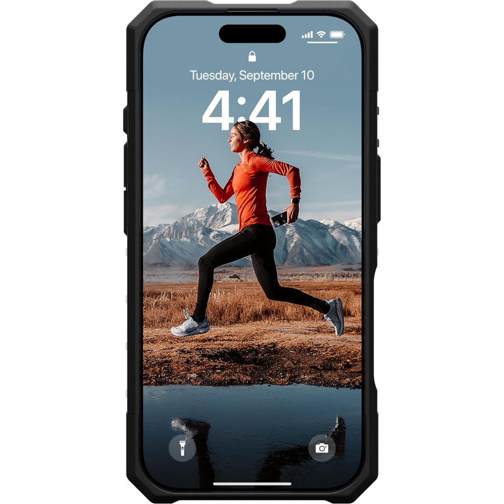 Handyhülle für iPhone 16 Pro, Urban Armor Gear Plasma, Transparent mit schwarzen Rahmen