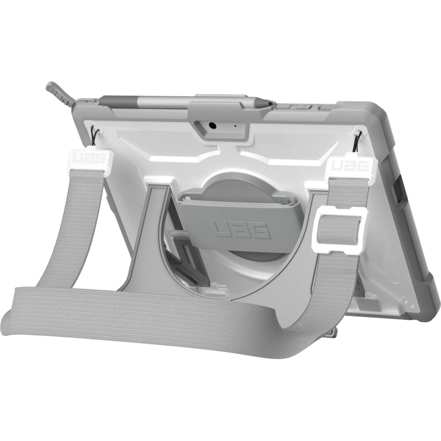 Handyhülle Urban Armor Gear UAG Plasma für Microsoft Surface Go 3, robust und schützend, mit integriertem Stiftplatz, grau/weiß
