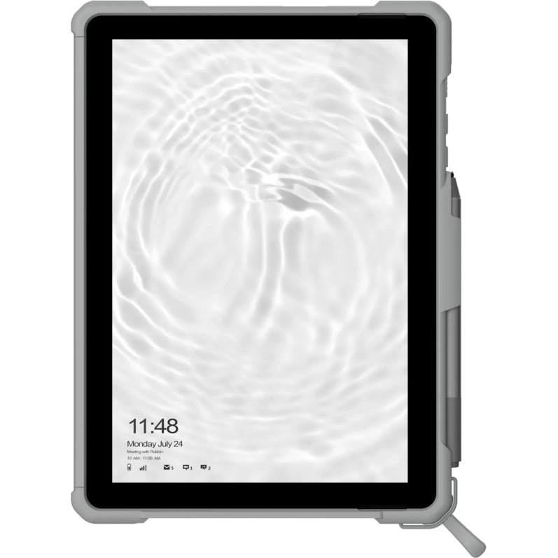 UAG Plasma Hülle für Microsoft Surface Go 3 in Grau/Weiß, robust und mit Stiftplatz, ideal für Schutz im Büro und Gelände.