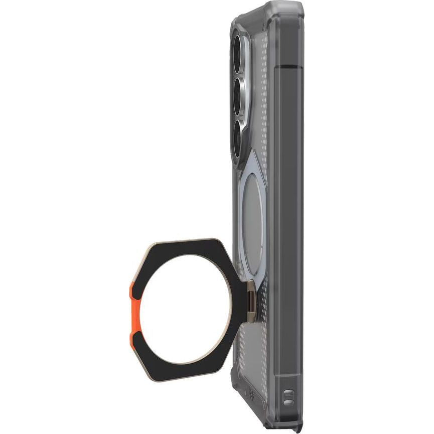 Handyhülle für Galaxy S26 Ultra, Urban Armor Gear Plasma XTE 360 Mag mit MagSafe, Transparent und Grau mit orangem Element