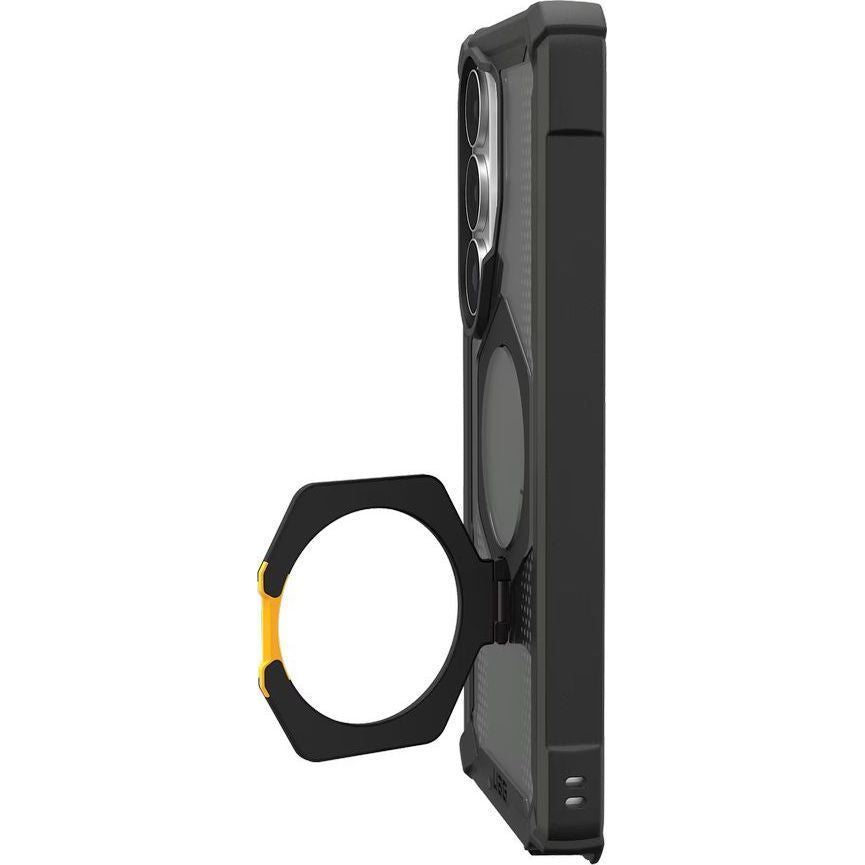 Handyhülle für Galaxy S26 Ultra, Urban Armor Gear Plasma XTE 360 Mag mit MagSafe, Durchscheinend und Schwarz mit gelbem Element