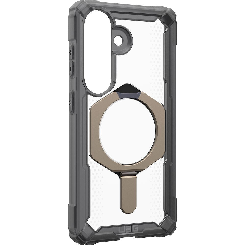Handyhülle für Galaxy S26, Urban Armor Gear Plasma XTE Mag mit MagSafe, Transparent und Grau mit titan Element