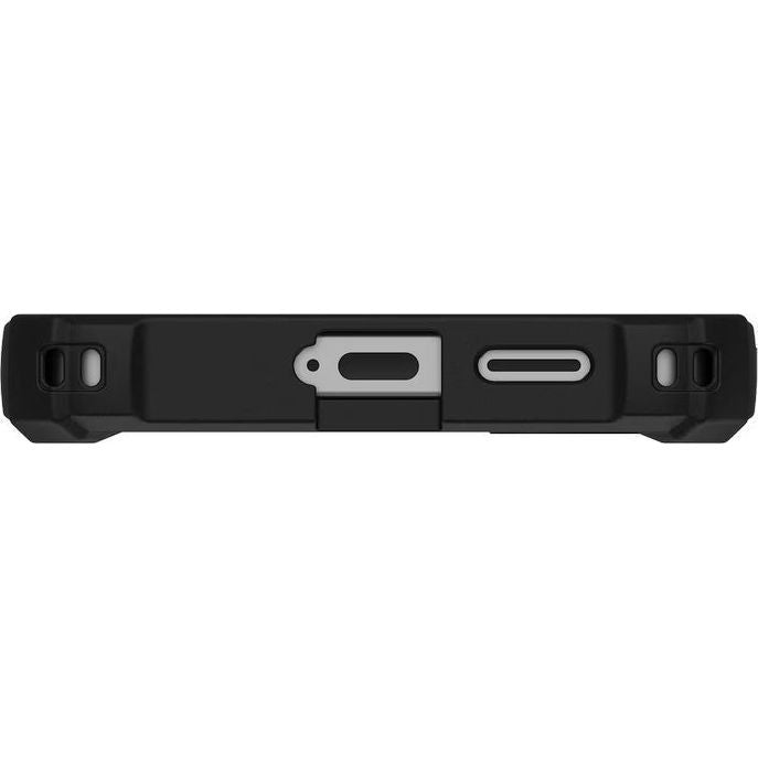 Handyhülle für Galaxy S26 Plus, Urban Armor Gear Plasma XTE Mag mit MagSafe, Durchscheinend und schwarz mit orangem Element