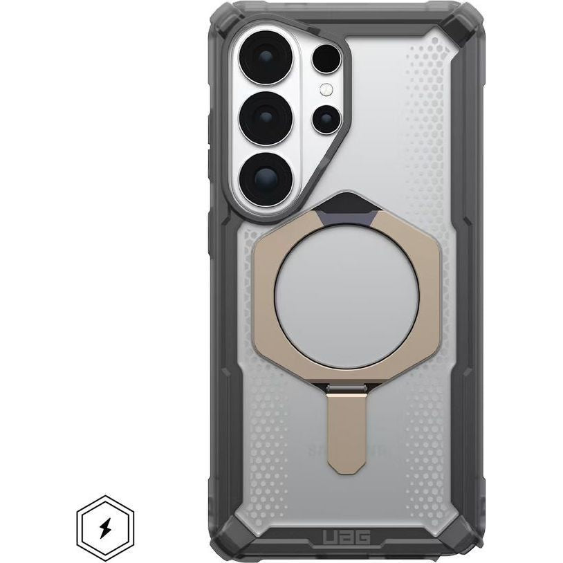 Handyhülle für Galaxy S26 Ultra, Urban Armor Gear Plasma XTE Mag mit MagSafe, Transparent und Grau mit titan Element