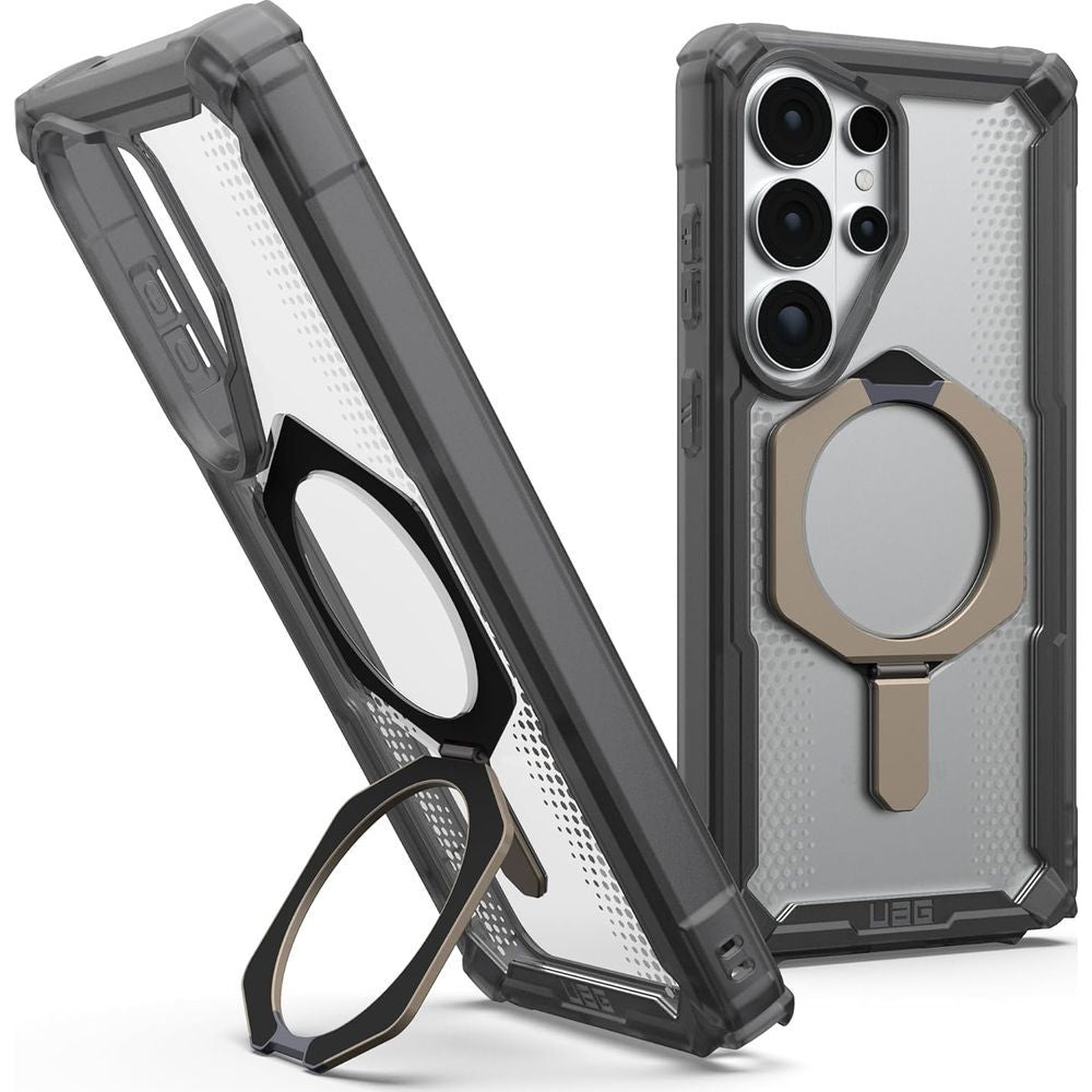 Handyhülle für Galaxy S26 Ultra, Urban Armor Gear Plasma XTE Mag mit MagSafe, Transparent und Grau mit titan Element