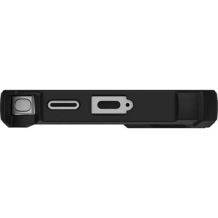 Handyhülle für Galaxy S26 Ultra, Urban Armor Gear Plasma XTE Mag mit MagSafe, Durchscheinend und schwarz mit orangem Element