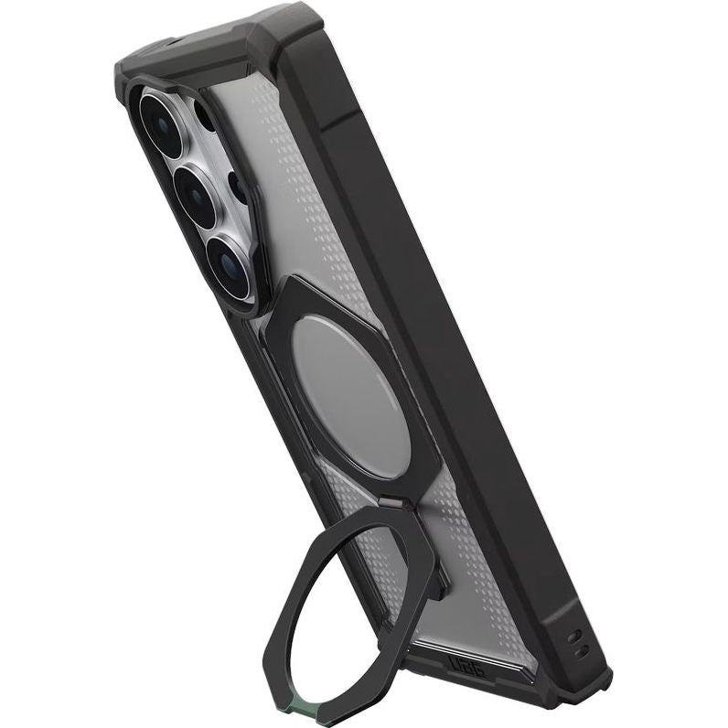 Handyhülle für Galaxy S26 Ultra, Urban Armor Gear Plasma XTE Mag mit MagSafe, Transparent und Schwarz mit grünem Element
