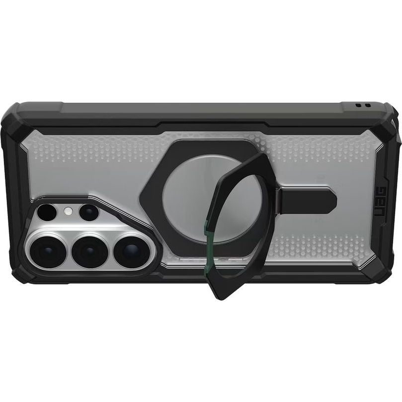 Handyhülle für Galaxy S26 Ultra, Urban Armor Gear Plasma XTE Mag mit MagSafe, Transparent und Schwarz mit grünem Element