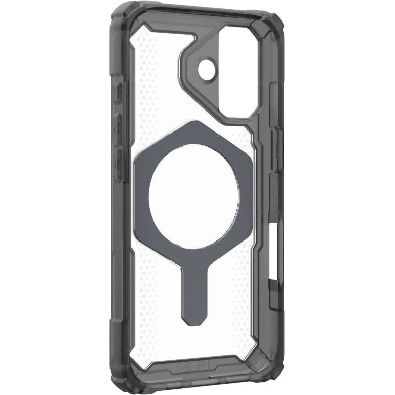 Handyhülle für iPhone 17, Urban Armor Gear Plasma XTE Mag mit MagSafe, Transparent mit schwarzen Rahmen