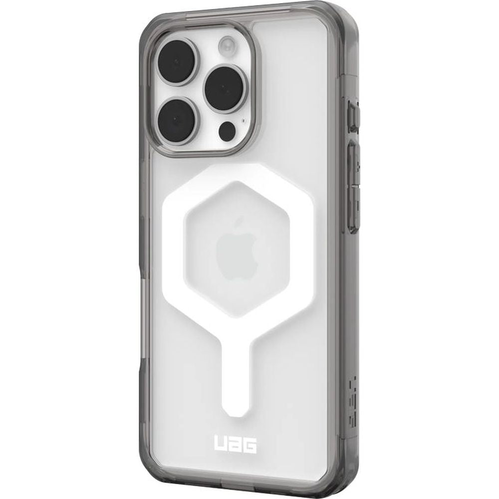 Handyhülle für iPhone 16 Pro, Urban Armor Gear Plyo Mag mit MagSafe, Transparent und Weiß