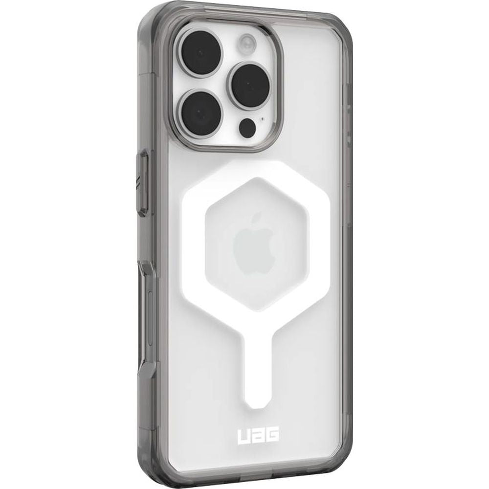 Handyhülle für iPhone 16 Pro, Urban Armor Gear Plyo Mag mit MagSafe, Transparent und Weiß