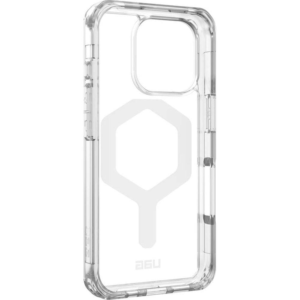 Handyhülle für iPhone 16 Pro, Urban Armor Gear Plyo Mag mit MagSafe, Transparent und Weiß