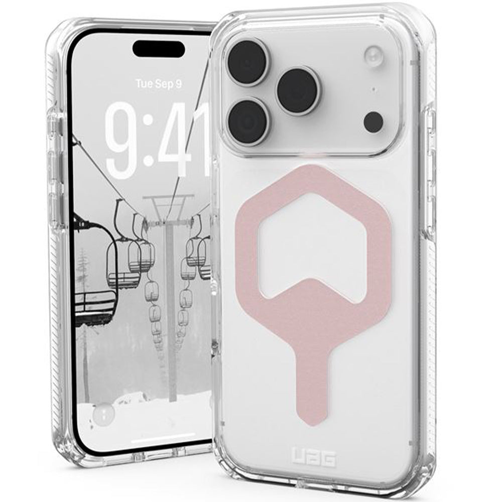 Handyhülle für iPhone 17 Pro, Urban Armor Gear Plyo Mag mit MagSafe, Transparent-Rosa