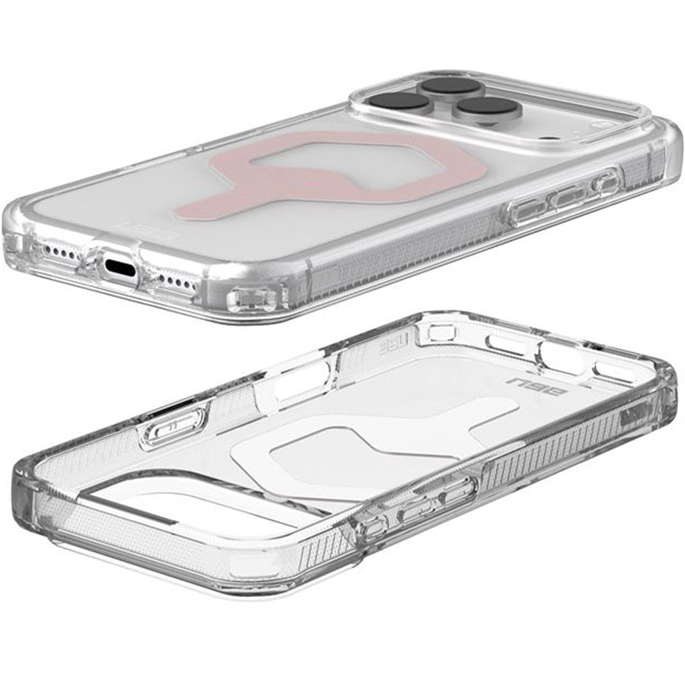 Handyhülle für iPhone 17 Pro, Urban Armor Gear Plyo Mag mit MagSafe, Transparent-Rosa