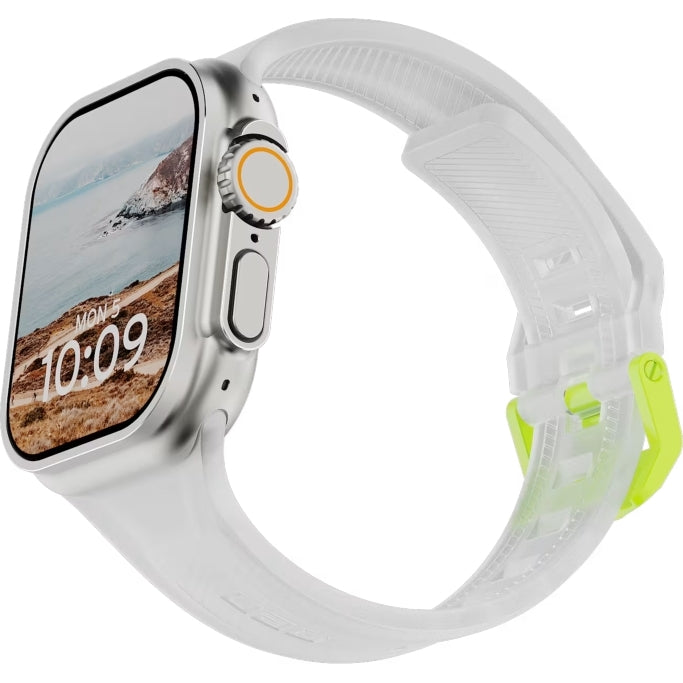 Armband für Apple Watch 49/46/45/44mm, Urban Armor Gear Scout, Rauchig mit Neon