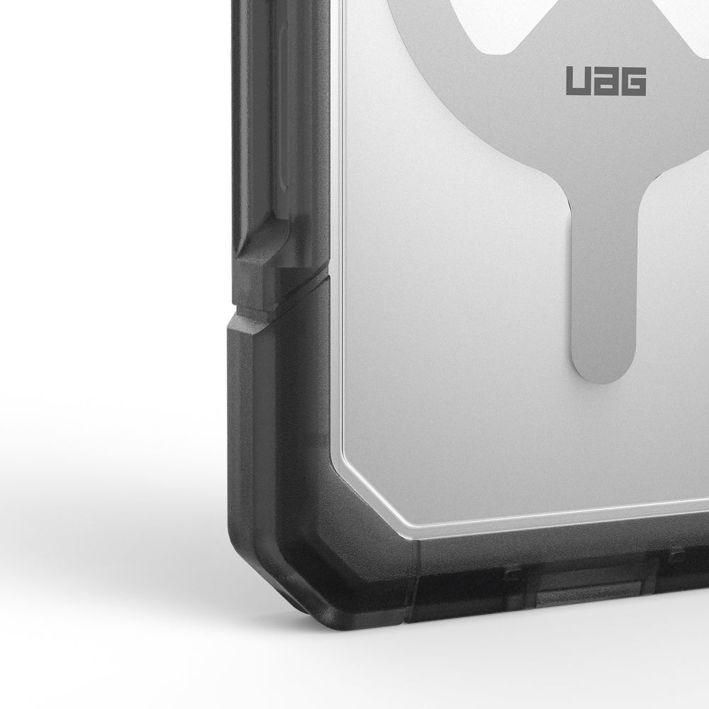 Handyhülle für iPhone 17 Pro, Urban Armor Gear Trooper Mag, Transparent mit schwarzen Rahmen