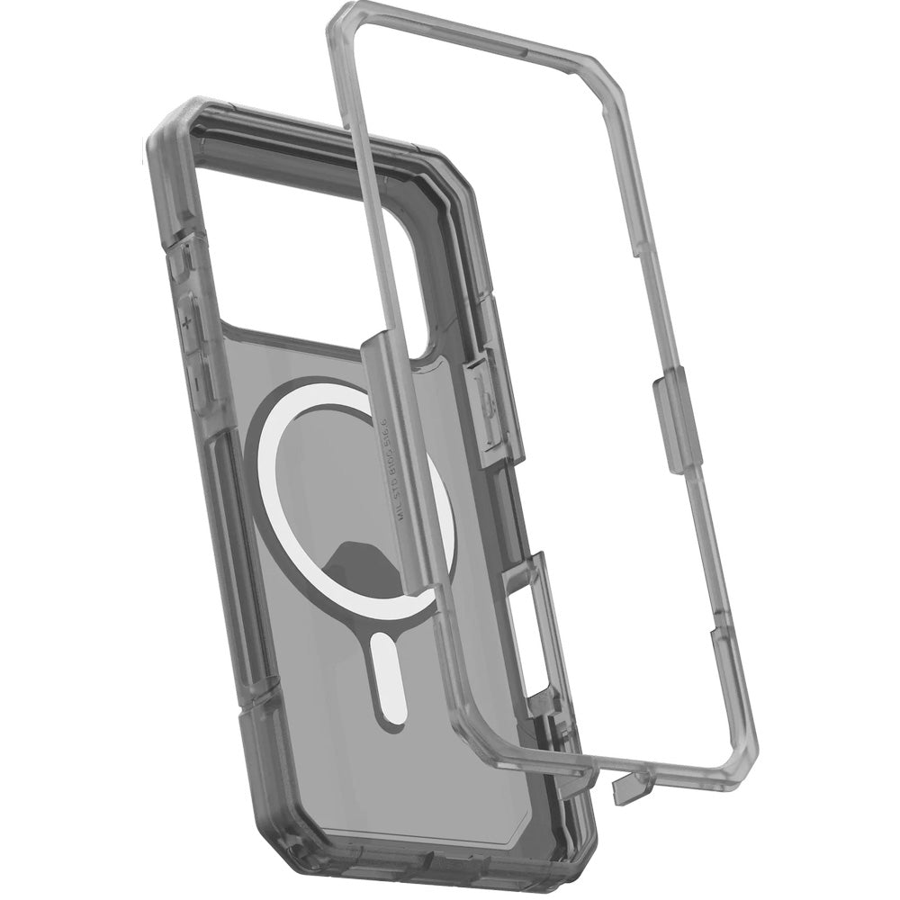 Handyhülle für iPhone 17 Pro Max, Urban Armor Gear Trooper Mag, Durchscheinend mit schwarzen Rahmen
