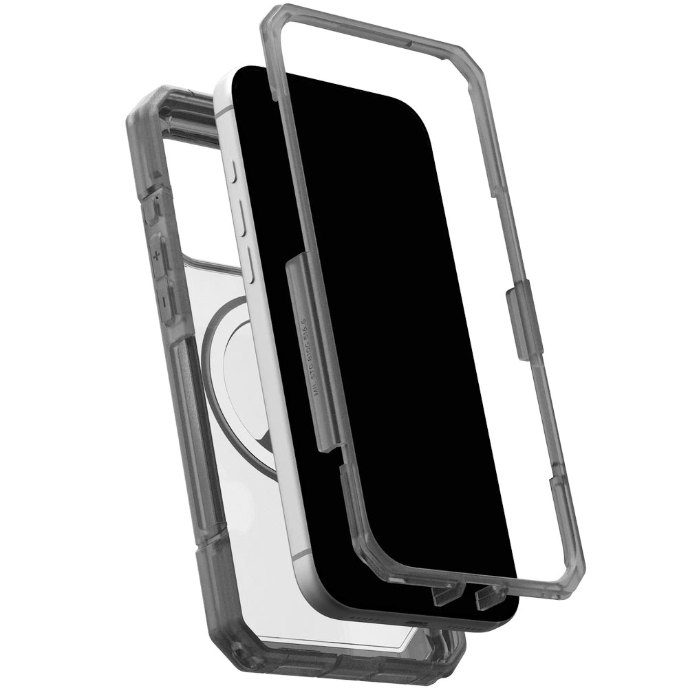 Handyhülle für iPhone 17 Pro Max, Urban Armor Gear Trooper Mag, Transparent mit schwarzen Rahmen