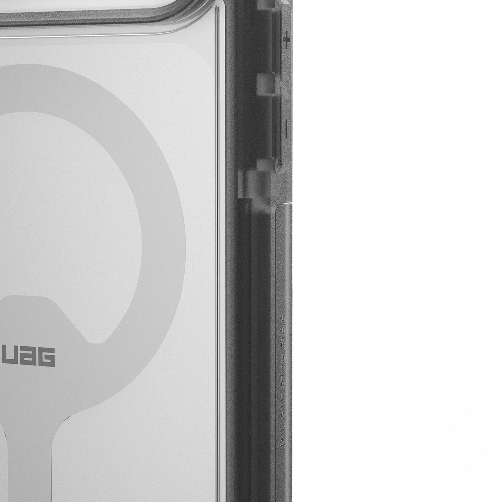 Handyhülle für iPhone 17 Pro Max, Urban Armor Gear Trooper Mag, Transparent mit schwarzen Rahmen