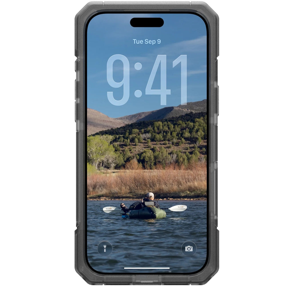 Handyhülle für iPhone 17 Pro Max, Urban Armor Gear Trooper Mag, Transparent mit schwarzen Rahmen