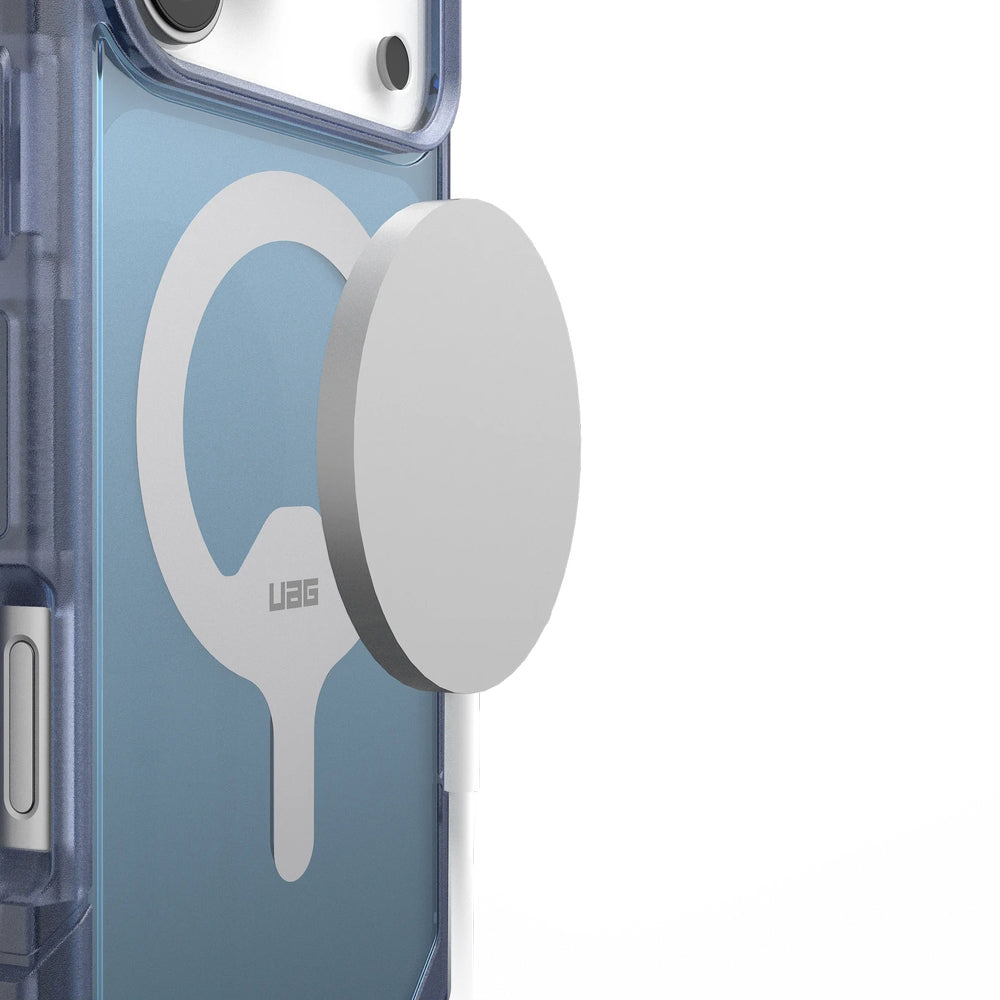 Handyhülle für iPhone 17 Pro Max, Urban Armor Gear Trooper Mag, Blau und Transparent