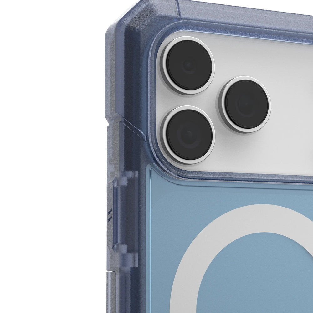 Handyhülle für iPhone 17 Pro Max, Urban Armor Gear Trooper Mag, Blau und Transparent