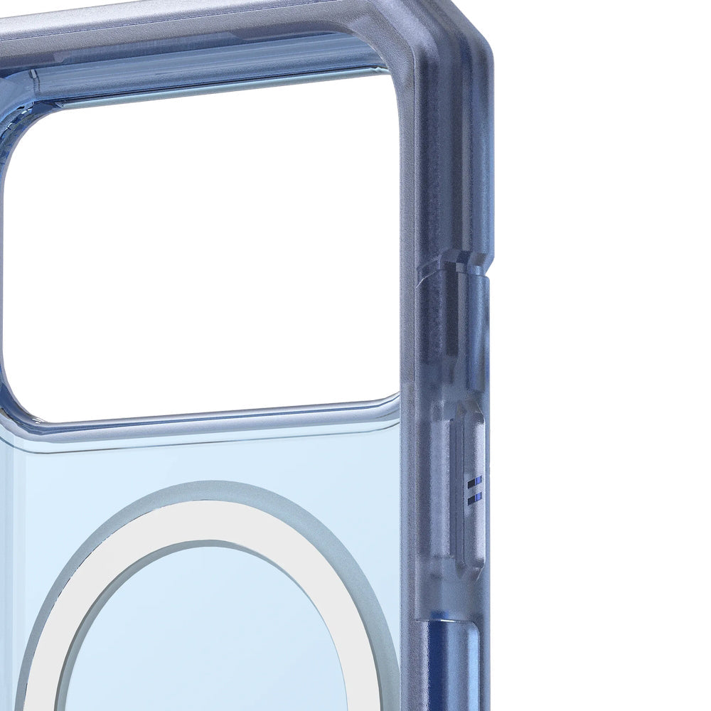 Handyhülle für iPhone 17 Pro Max, Urban Armor Gear Trooper Mag, Blau und Transparent