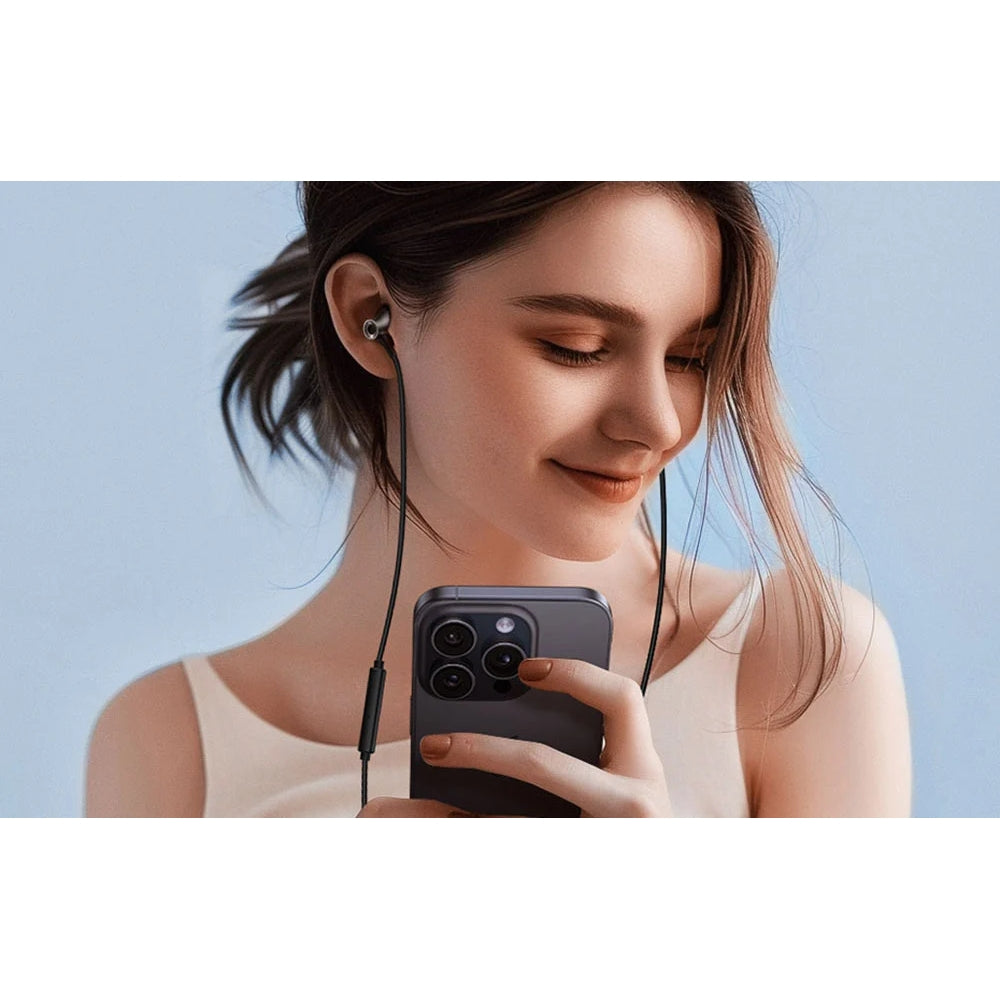 Kabelgebundene In-Ear-Kopfhörer mit USB-C, Ugreen EP106, Schwarz