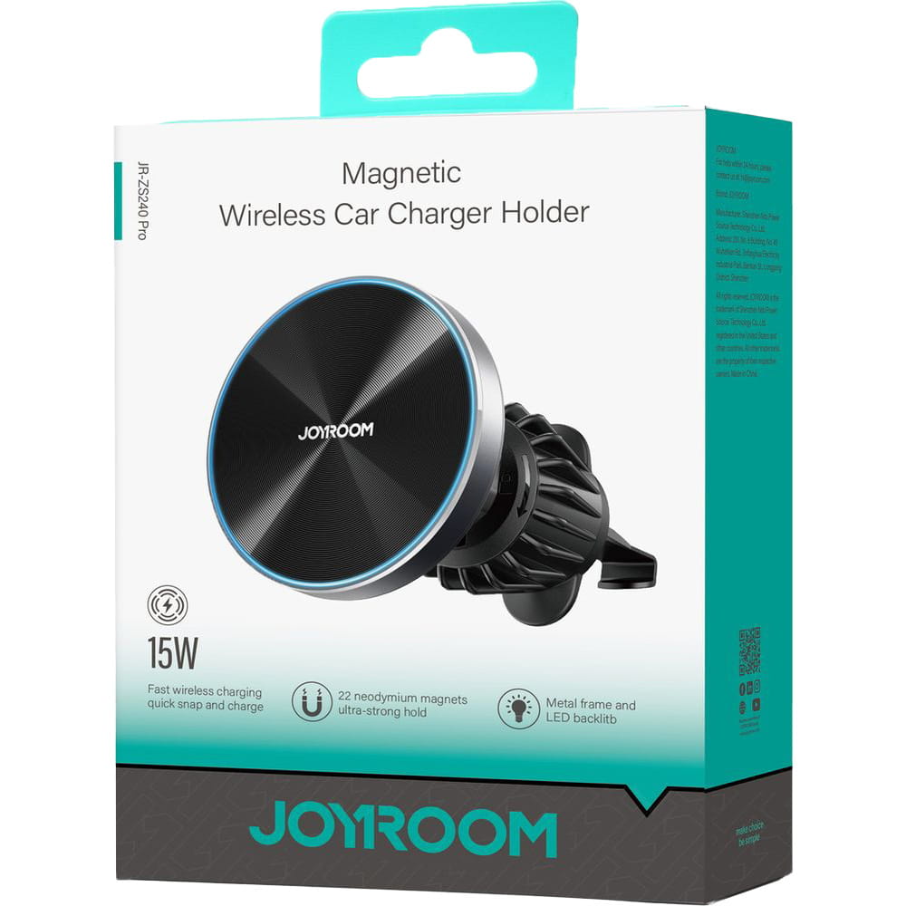 Magnetische Handy-Halterung für das Lüftungsgitter 15W, Joyroom JR-ZS240 Pro, Schwarz