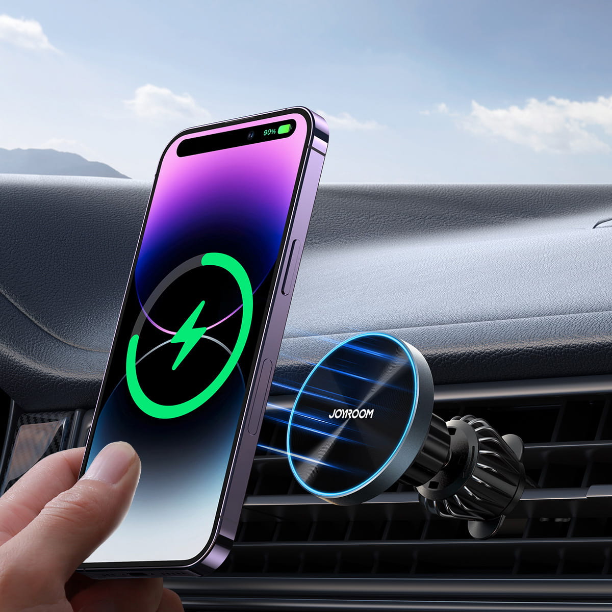 Magnetische Handy-Halterung für das Lüftungsgitter 15W, Joyroom JR-ZS240 Pro, Schwarz