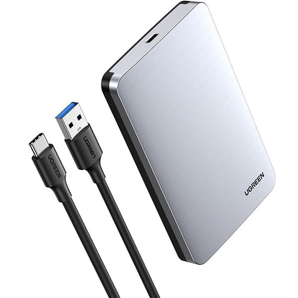 HDD-Gehäuse mit USB-A-USB-C-Kabel 0,5 m, Ugreen CM300, SATA 2,5'' 3.0 (6 Gbps), Grau