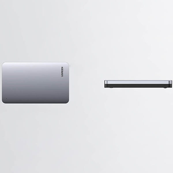 HDD-Gehäuse mit USB-A-USB-C-Kabel 0,5 m, Ugreen CM300, SATA 2,5'' 3.0 (6 Gbps), Grau