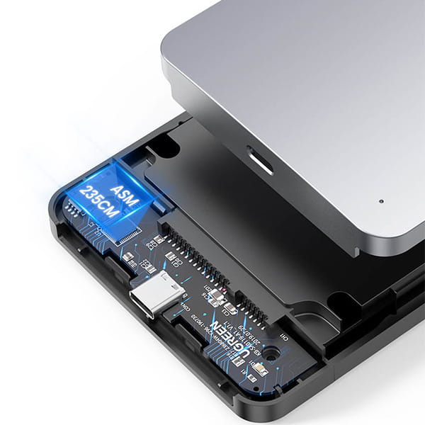 HDD-Gehäuse mit USB-A-USB-C-Kabel 0,5 m, Ugreen CM300, SATA 2,5'' 3.0 (6 Gbps), Grau