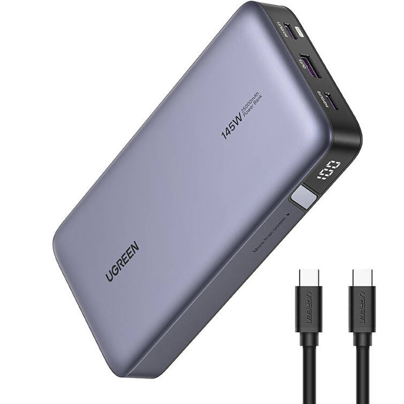 Power Bank PB205 25000mAh, PD 145W, 1x USB-A, 2x USB-C, Ugreen, Grau