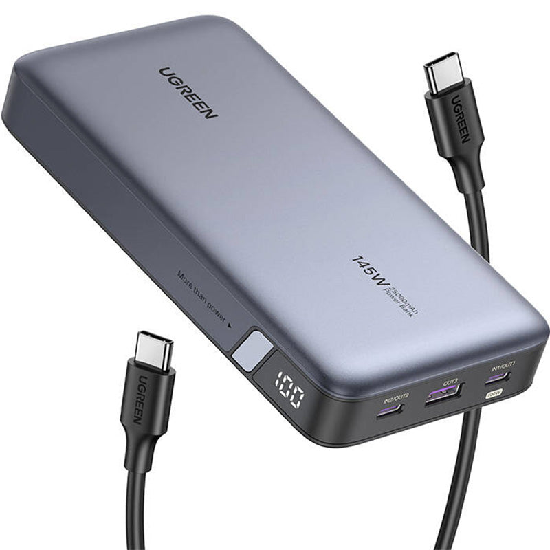 Power Bank PB205 25000mAh, PD 145W, 1x USB-A, 2x USB-C, Ugreen, Grau