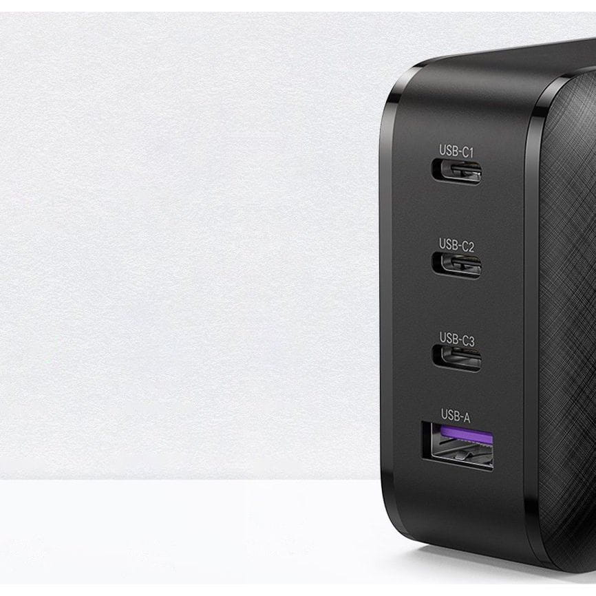 Schnell-Ladegerät 3x USB-C, 1x USB-A, Ugreen GaN CD224, QC, PD, 65W, Schwarz