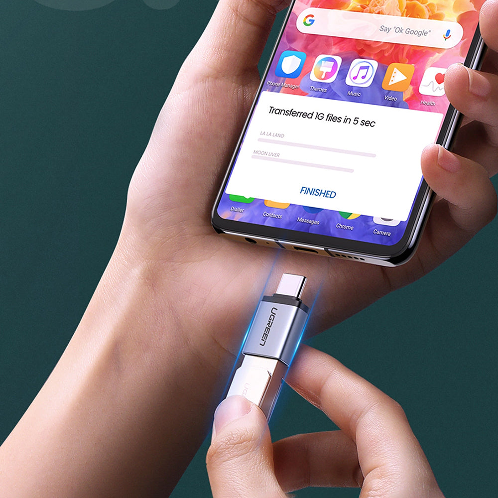 Adapter OTG USB-C (Stecker) auf USB-A 3.0 (Buchse), Ugreen US270, Grau