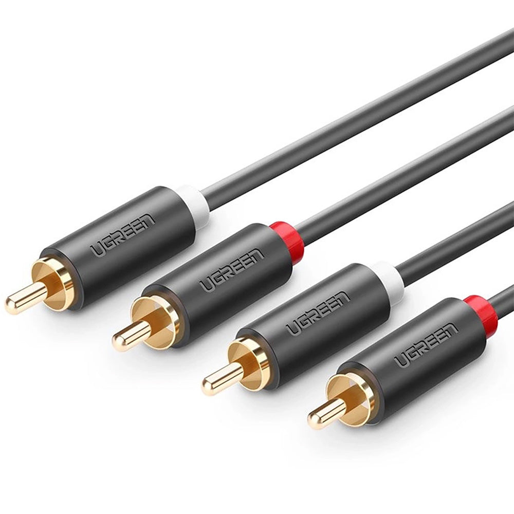 Audiokabel Ugreen 2RCA zu 2RCA (männlich), 1m, Ugreen AV104, Dunkelgrau