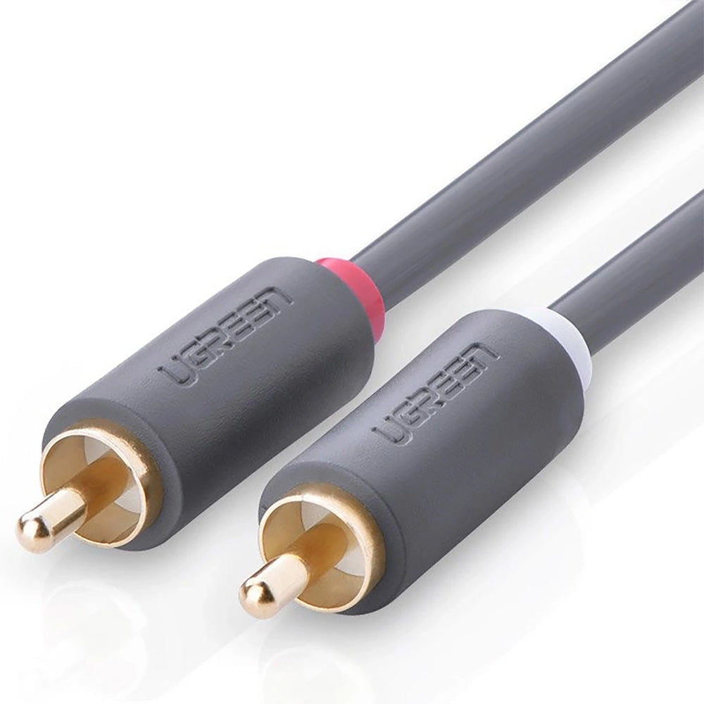 Audiokabel Ugreen 2RCA zu 2RCA (männlich), 3m, Ugreen AV104, Dunkelgrau