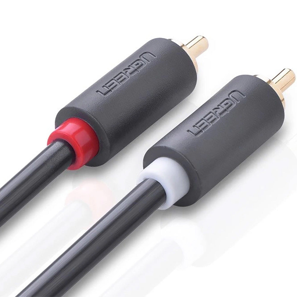 Audiokabel Ugreen 2RCA zu 2RCA (männlich), 3m, Ugreen AV104, Dunkelgrau