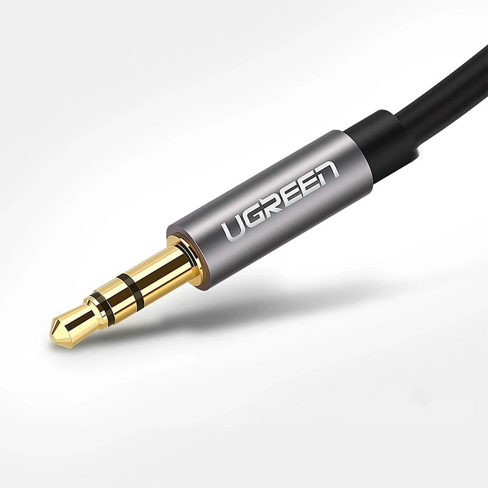 Kabel AUX 3,5 mm Mini Jack (2x männlich), 1m, Ugreen AV119, Schwarz-Grau