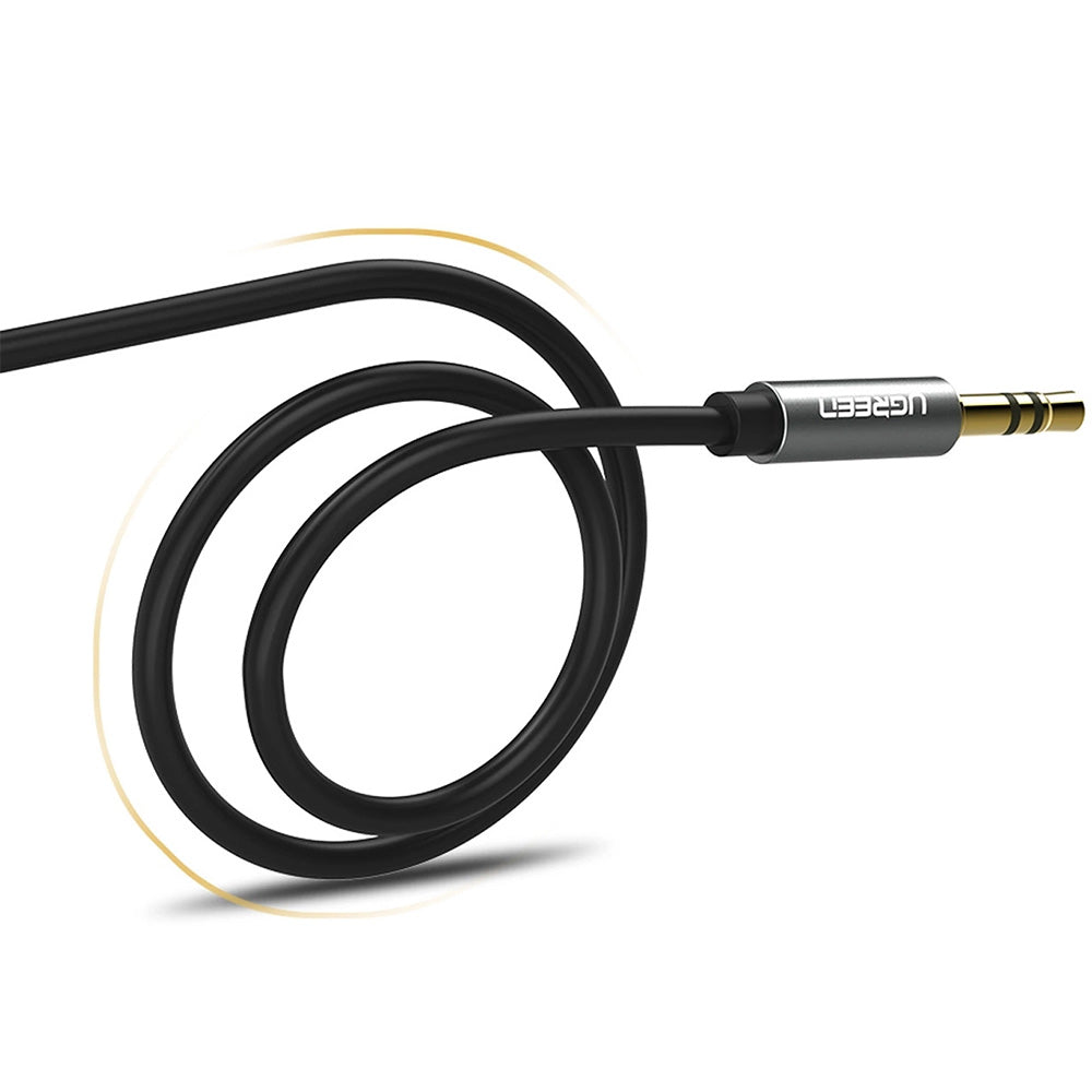 Kabel AUX 3,5 mm Mini Jack (2x männlich), 3m, Ugreen AV119, Schwarz-Grau