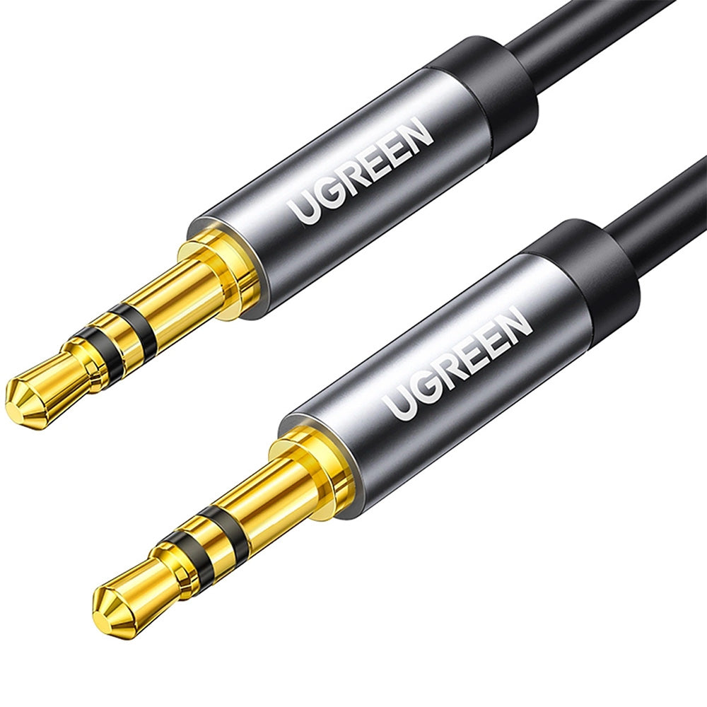 Kabel AUX 3,5 mm Mini Jack (2x männlich), 5m, Ugreen AV119, Schwarz-Grau