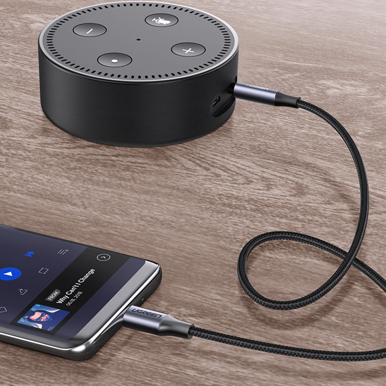 Ugreen Kabel USB-C - Audio AUX 3,5 mm Mini-jack 1m, Grau