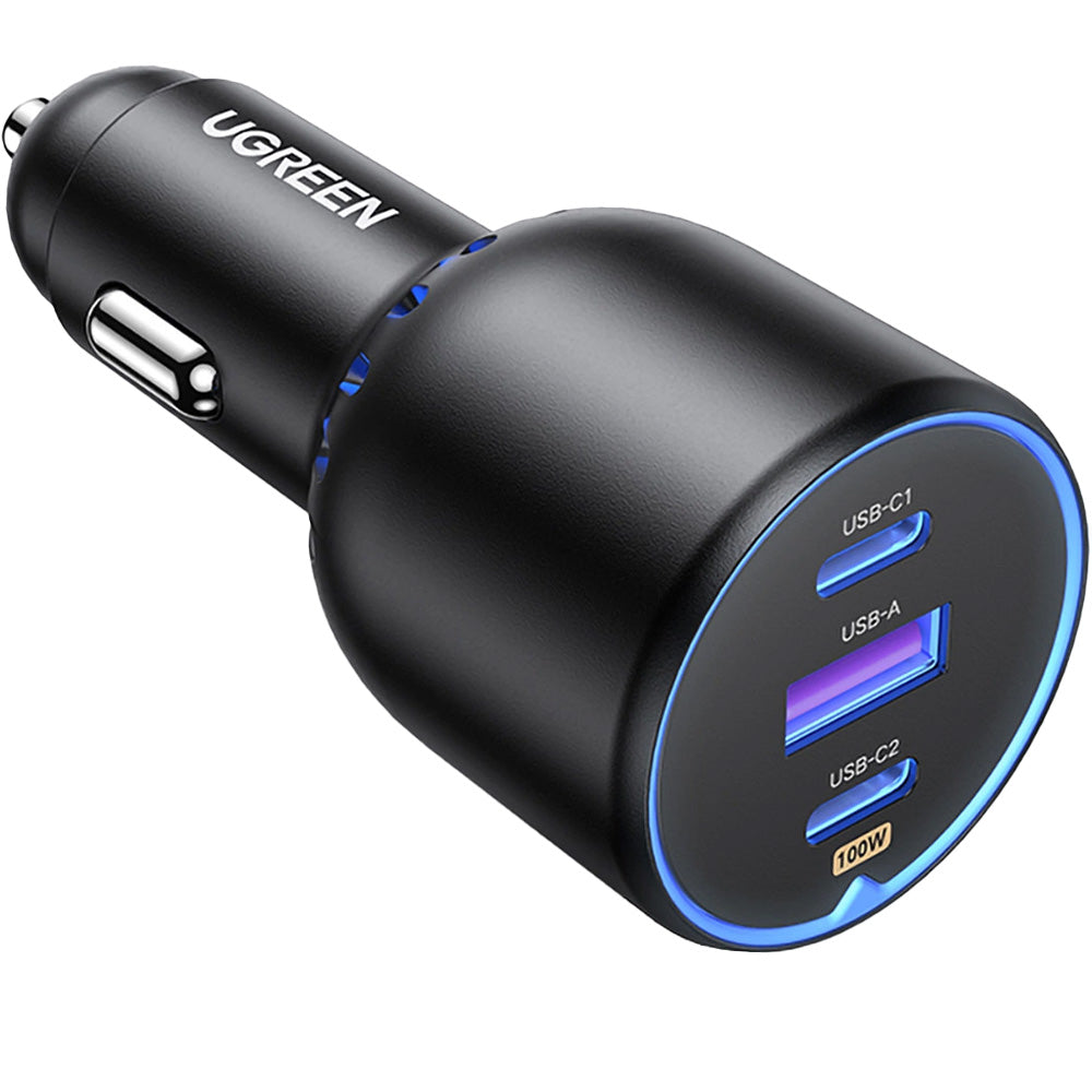 Autoladegerät Ugreen CD293 130W, 2x USB-C / 1x USB-A, Schwarz