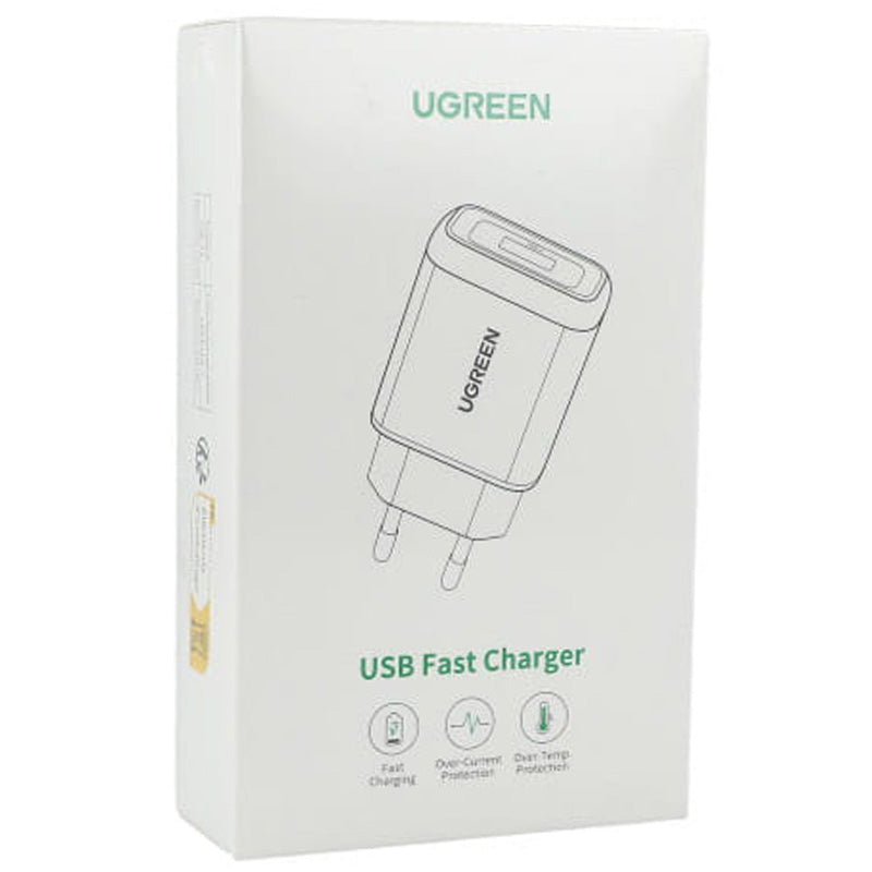 Schnell-Ladegerät, 1x USB-A, Fast Charger QC 3.0, 18W, 3A, Ugreen, Weiß