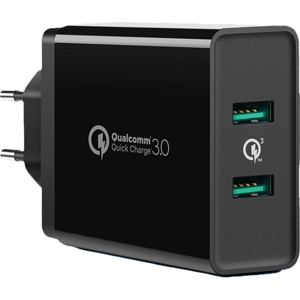 Schnell-Ladegerät 2x USB-A, Ugreen, QC, 36W, Schwarz