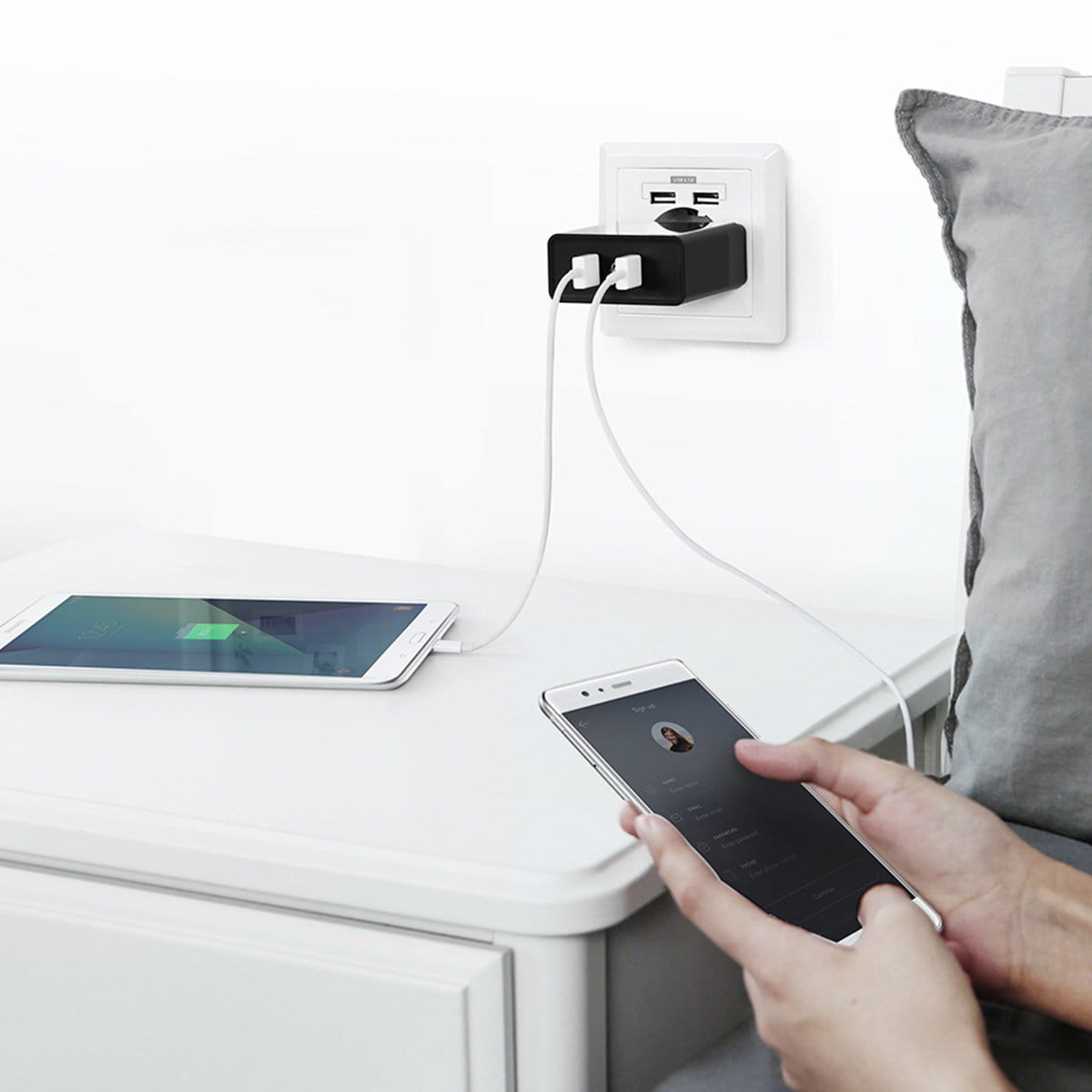 Schnell-Ladegerät 2x USB-A, Ugreen, QC, 36W, Schwarz
