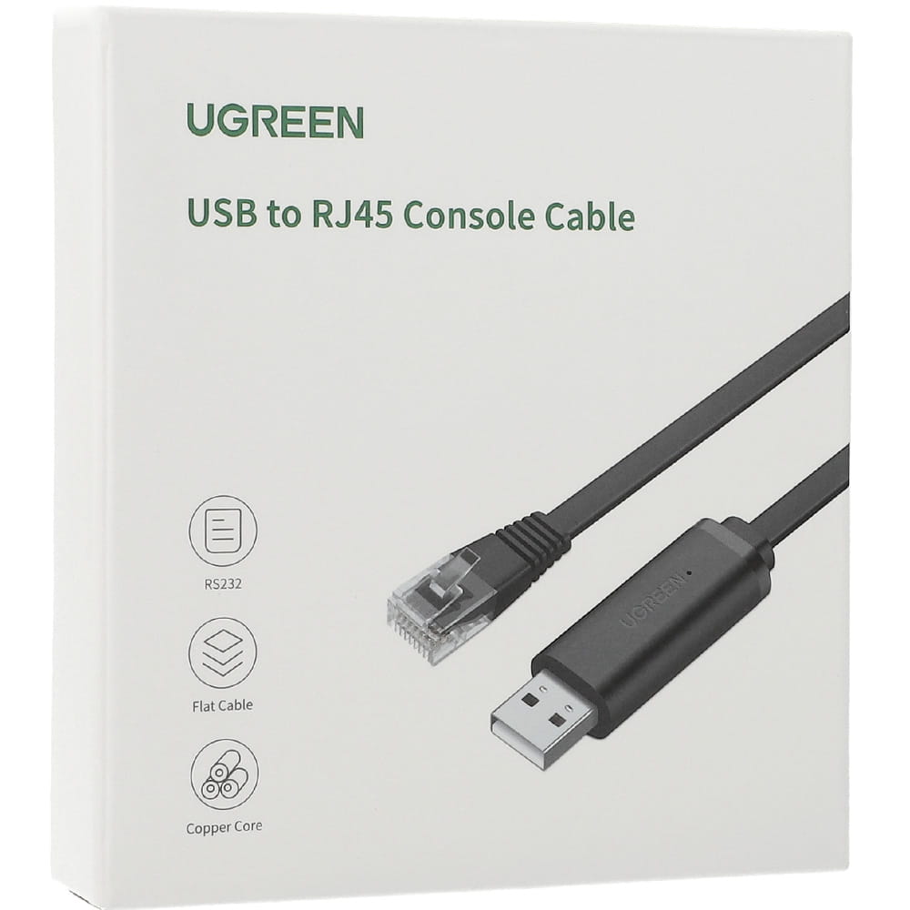 Flachkabel USB-A 2.0 zu Ethernet RJ45, Ugreen CM204, 3 m, Schwarz